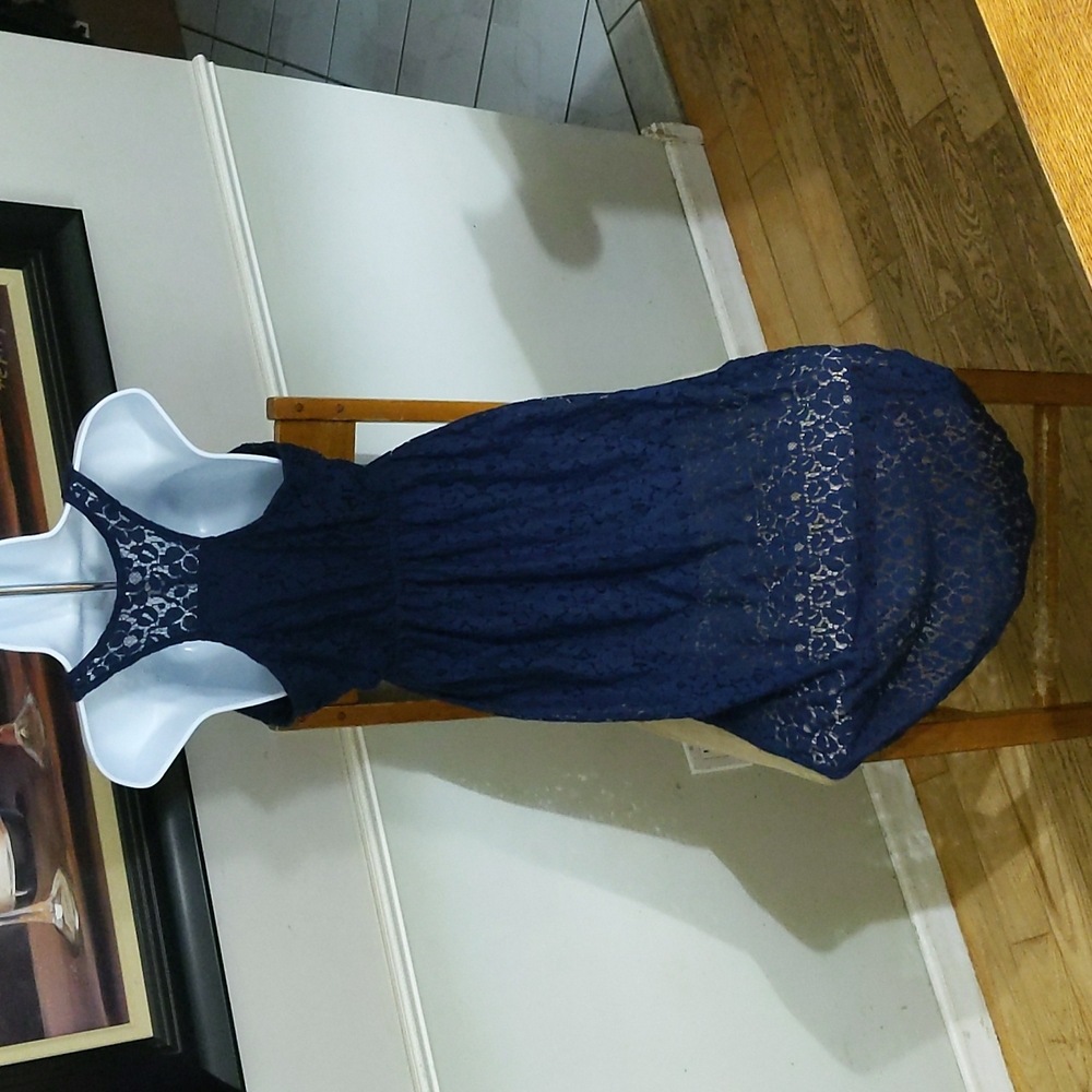 Lace navy blue dress - Picture 2 of 9